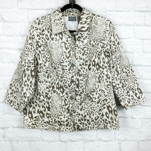 Additions by Chico's Animal Print Jacket Large